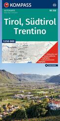 KOMPASS Autokarte Tirol, S&uuml;dtirol, Trentino/Tirolo, Alto Adige, Trentino 1:250.000