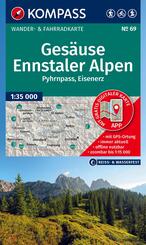 KOMPASS Wanderkarte 69 Ges&auml;use, Ennstaler Alpen, Pyhrnpass, Eisenerz 1:35.000