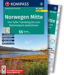 KOMPASS Wanderf&uuml;hrer Norwegen Mitte, von Fylke Tr&oslash;ndelag bis zum Nationalpark Jodalsbreen, 55 Touren mit Extra-Tourenkarte