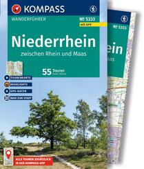 KOMPASS Wanderf&uuml;hrer Niederrhein, zwischen Rhein und Maas, 55 Touren mit Extra-Tourenkarte
