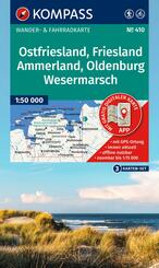 KOMPASS Wanderkarten-Set 410 Ostfriesland, Friesland, Ammerland, Oldenburg, Wesermarsch (3 Karten) 1:50.000