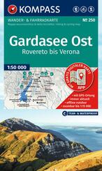 KOMPASS Wanderkarte 250 Gardasee Ost, Rovereto bis Verona 1:50.000