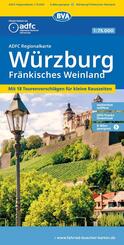 BVA ADFC Regionalkarte W&uuml;rzburg Fr&auml;nkisches Weinland 1:75.000