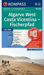 KOMPASS Wanderkarte 258 Algarve West, Costa Vicentina - Fischerpfad 1:55.000