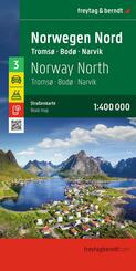 freytag & berndt Stra&szlig;enkarte Norwegen Nord, Troms&oslash; - Bod&oslash; - Narvik 1:400.000
